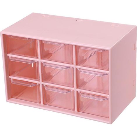 Organizador de escritorio con cajones extraíbles, de plástico transparente, ahorra espacio, para suministros y joyas. (1/5)
