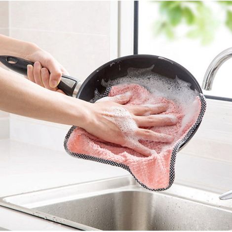 Hängende Handtücher aus Korallenvlies, Reinigungstücher, Geschirrtücher, Küchenhandtücher, saugfähige, fusselfreie Handtücher für Zuhause (1/5)
