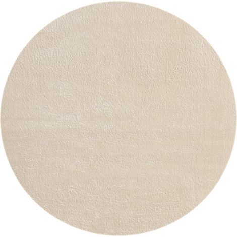 FLOORNOVO Hochflor Teppich rund einfarbig - Ø 200 cm - Besonders Weicher Teppich Wohnzimmer & Badezimmerteppich - Pflegeleicht - vielseitig einsetzbar im Innenbereich (1/5)