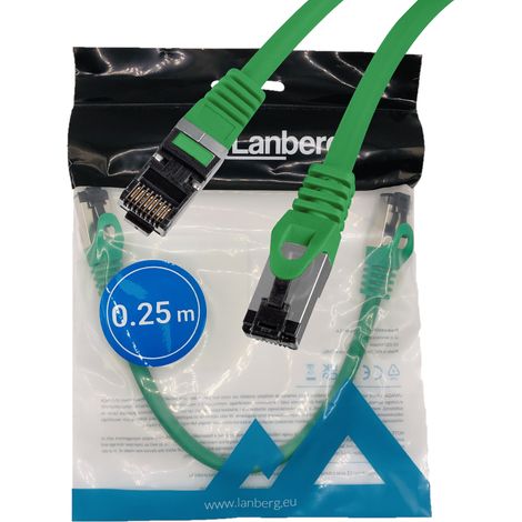 Cavo LAN internet RJ45 patchcord Cat.8.1 sftp verde 0,25 m (1/5)