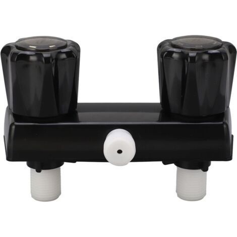 Commande de mélange de inverseur de Valve de robinet de douche de camping-car avec roue à 2 boutons pour camping-car noir (1/5)