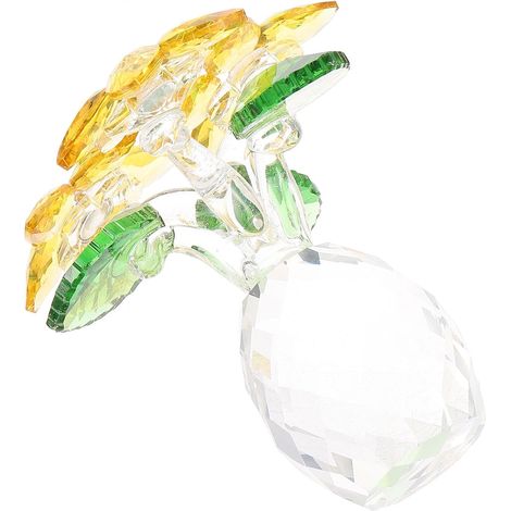 de table en cristal petit vase jaune en forme d ananas et de (1/5)