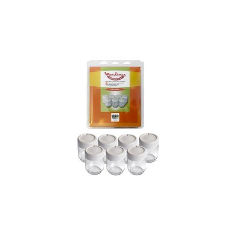 Lotto di 7 vasetti in vetro con coperchio - Yogurtiera, Formaggiera - MOULINEX - 255111