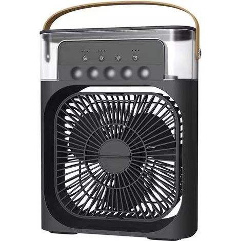 Mini rafraîchisseur d'air, ventilateur ultra-silencieux, 3 vitesses, avec réservoir d'eau, noir, dimensions : 17 x 7 x 23,5 cm (1/5)