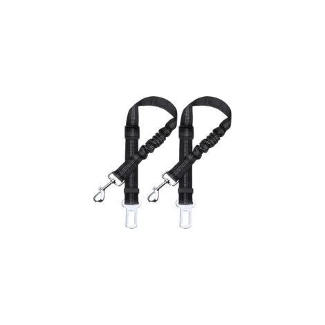 Ceinture de sécurité pour chien avec amortisseur élastique et mousqueton robuste, ceinture réglable pour chien, niveau de sécurité le plus élevé pour toutes les races de chiens et chats, noir 2-pack (1/5)