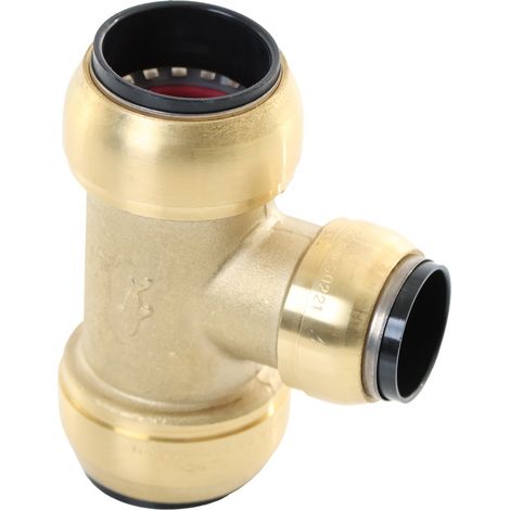 ELMAG T-Reduzier-Steckverbinder Messing SharkBite für Rohr 28 mm auf 22 mm (1/2)
