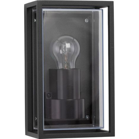 Merano Bancroft Lanterne Murale d'Extérieur Aluminium Anthracite Clair, Acrylique Givré LED E27 IP65