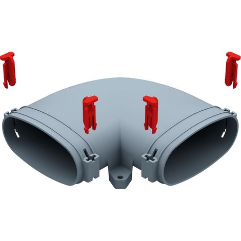 Helios FRS-BH 51 FlexPipe Bogen horizontal 90 Grad, Rohr oval 51mm (1/3)