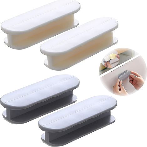 Set mit 4 selbstklebenden Fenstergriffen, selbstklebende Griffe für Schiebetüren und Fenster (grau + beige) (1/5)