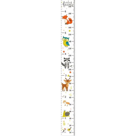 1 Toise pour enfants, mesure de taille, autocollant mural, décoration chambre bébé, 200 cm x 20 cm (1/5)