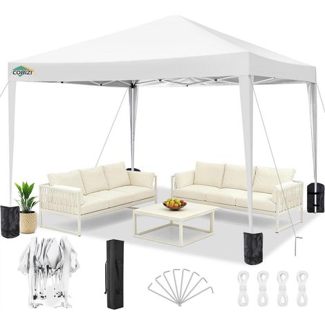 Faltpavillon 3x3m Wasserdicht Stabil UV-Schutz Höhenverstellbar mit Tragetasche (1/5)