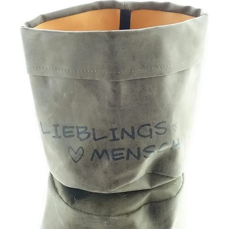 nature trends Kunstleder-Pflanztasche mit Schriftzug Lieblingsmensch 14 x 18 cm