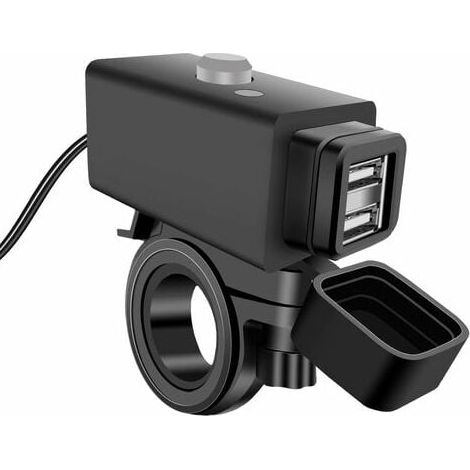 Chargeur Usb Étanche Pour Moto - 5 V 2 Ports - Câble 18 AWG - Interrupteur Intégré - Indicateur LED - IP54 - 1 Pièce (1/5)