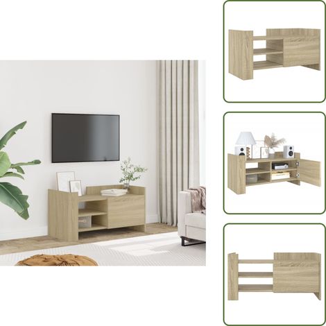 TV-Schrank Sonoma-Eiche 80x35x40 cm Holzwerkstoff - TV Schrank - Holzwerkstoff Möbel - Wohnzimmer Dekoration - Aufbewahrungsschrank - Fernseher Standregal (1/5)
