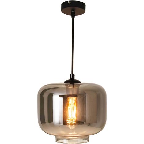 Pendelleuchte Esszimmerlampe Hängeleuchte E27 Glas anthrazit Wohnzimmerleuchte (1/5)