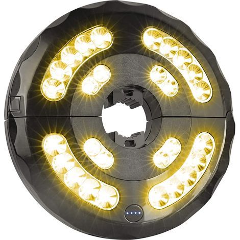 Lampes Pour Parasol Rechargeable,28LED Lumineux de Parasol 2 Modes Différentes d’illumination,Patio Umbrella Light et pour Camping,Terrasse,Plage,Jardin et Piscine(Lumière jaune) (1/5)
