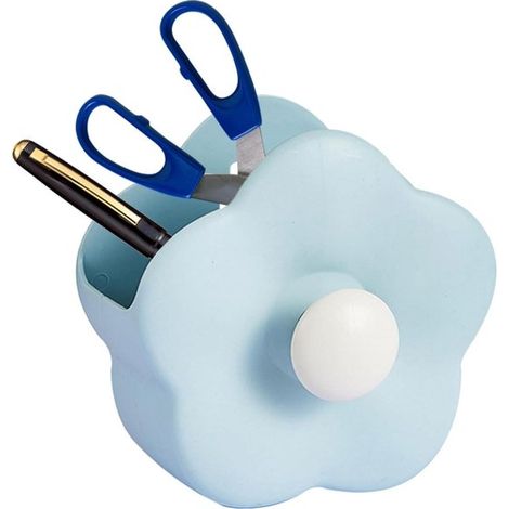Organizzatore per doccia - Mensola per bagno - Contenitore per il bagno - Design a forma di fiore - 14x14x14 cm - Blu (1/5)