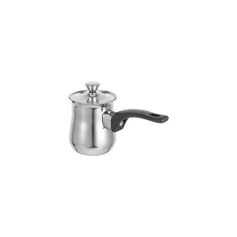 Cafetière Turque Acier Inoxydable Avec Couvercle Et Poignée Pot Multifonction Pour Lait Et Sauce à Réchauffer Pour Plaques à Induction Et Utilisation Quotidienne (1/5)