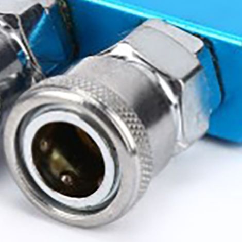 Druckluftschlauchverteiler, verschleiß- und korrosionsbeständig, Kompressor-Luftverteiler, pneumatische Verschraubung, Schnellverbinder, gerade, 2-Wege (1/5)