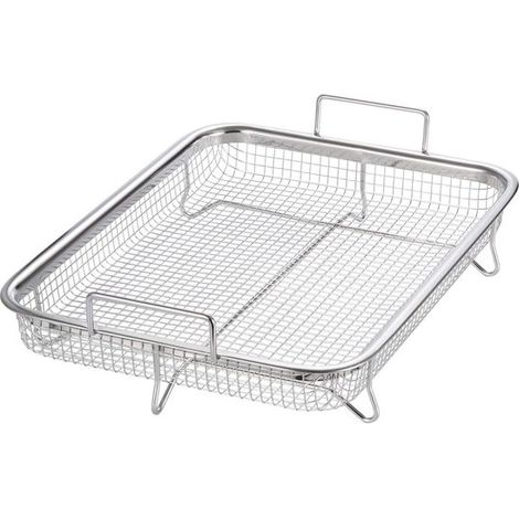 Cesta multifuncional de acero inoxidable para asar patatas fritas (30 x 22 x 5 cm) (1/5)