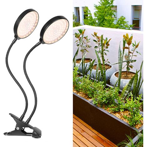 Lampe de culture LED 30 W à double tête, alimentation USB, spectre complet Sunlike, avec pince (1/5)