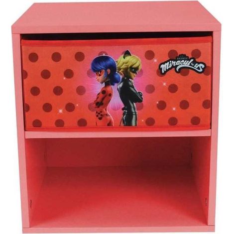 Fun house miraculous ladybug bedside table with drawer h.36 x w.33 x d. 30 cm (1/3)
