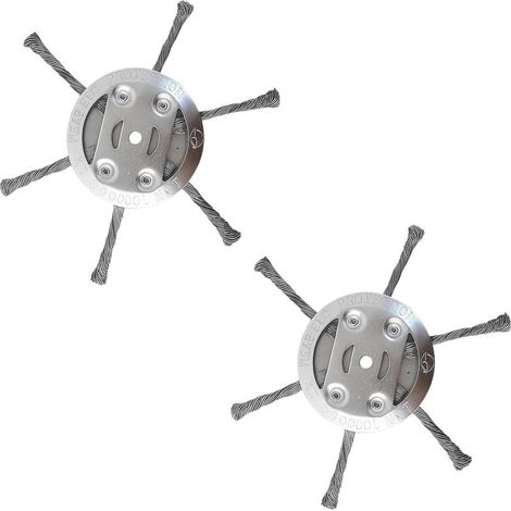 Lot de 2 brosses de désherbage en fil d'acier pour débroussailleuse, accessoires de débroussailleuse, brosse de désherbage sans fil, outil électrique (150mm x 5,5mm) (1/5)