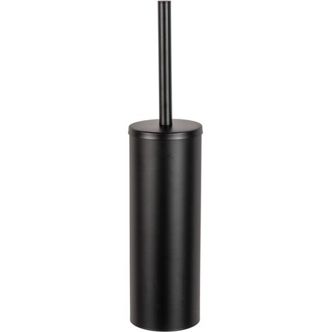 WENKO Turbo-Loc® WC-Garnitur Orea Bamboo, Mit herausnehmbarem Innenbehälter, Schwarz, Edelstahl rostfrei schwarz, Bambus natur (1/5)