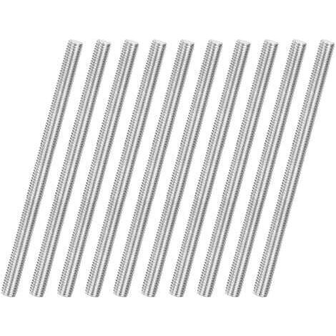 Lot de 10 tiges filetées M6 x 100 mm en acier inoxydable 304, filetage à droite, pour boulons d'ancrage/pinces/étriers de fixation de meubles, vis à filetage métrique (1/5)