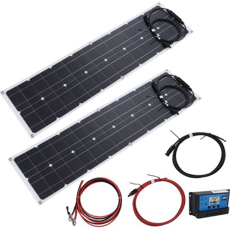50-W-18-V-Solarpanel-Set mit 40-A-Regler, 2 x 5-V-2-A-USB-Anschlüssen, tragbares Ladegerät für Zuhause und Wohnmobil (1/5)