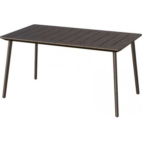 Mesa de jardín para exterior en resina plástica grafito rectangular 146x87x75h cm (1/2)