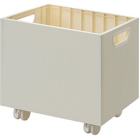 Boîte de rangement empilable avec roulettes et poignées latérales, capacité 50kg, multifonction pour fichiers et livres (1/5)