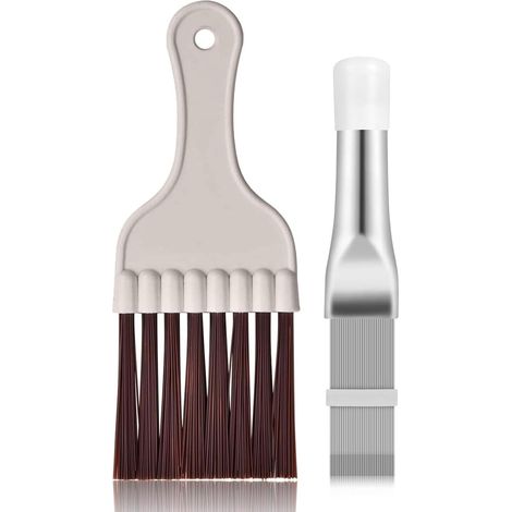 2 Pièces Brosse de Nettoyage de Climatiseur,Outil de Nettoyage des Ailettes de Radiateur en Acier Inoxydable,Peigne D'aileron de Climatiseur de Peigne de Condensateur,pour Le Nettoyage (1/5)