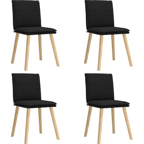 Lot de 4 Chaises à manger,Chaise de cuisine noir tissu CFW92416 (1/5)