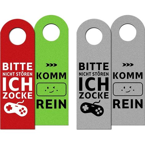Porte-pancarte Porte - Felt - 8 x 27 cm - Double Face Ne Pas Déranger / Entrée Autorisée - Pour Chambre Jeux Vidéo Bureau Salle De Bain - Lot De 2 (1/5)