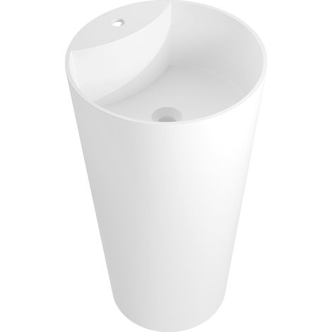 Mexen Onyx-02 lavabo autoportante in conglomerato 45 x 45 cm, bianco opaco - 26544500 (1/5)