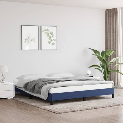 Bettgestell ohne Matratze Blau 180x200 cm Stoff vidaXL (1/5)
