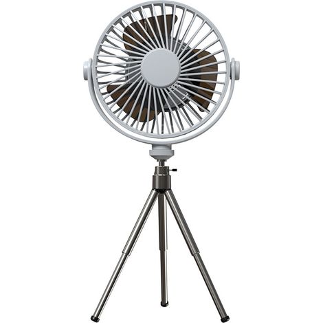 Ventilateur trépied multifonctionnel avec éclairage intégré, télécommande intelligente, minuterie, rotation 360°, 3 vitesses, batterie rechargeable 2000 mAh (1/5)