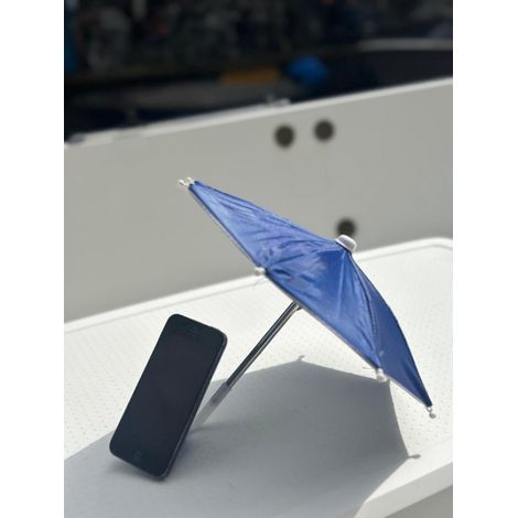 Parasol bleu pour téléphone avec ventouse - Parapluie pour téléphone - Support pour téléphone - Parasol contre la surchauffe - Pare-soleil pour téléphone - Parasol pour votre tasse, parasol pour votre (1/5)