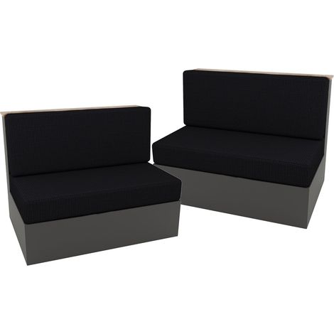 Lot de 2 housses canapé noires, imperméables/résistantes taches, protège 2 sièges, poils/animaux (1/5)
