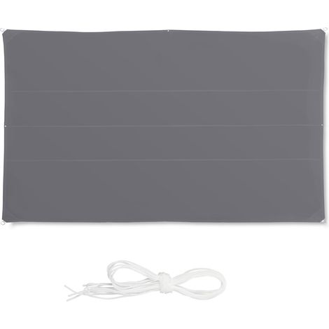 Toldo vela resistente a la intemperie para exteriores - Gris rectangular