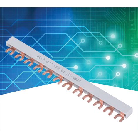 Barre omnibus en cuivre à 12 points de connexion en boucle 230-415 V (1/5)