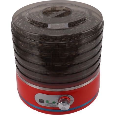 Déshydrateur alimentaire rouge à 5 niveaux, grande capacité, sûr, pour légumes, fruits, aliments pour animaux, prise européenne 220-240 V (1/5)