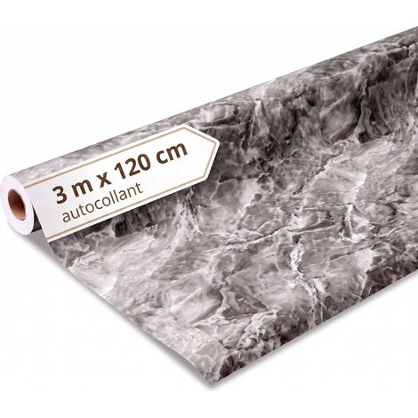 Dalsys revêtement mural autocollant rouleau de 3m x 120cm Gris PVC (1/5)