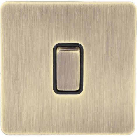 Wand-Kippschalter, einseitig öffnend, Wippschalter, Doppelfunktion, AC250V, quadratische Kante, Antikmessing, Edelstahl
