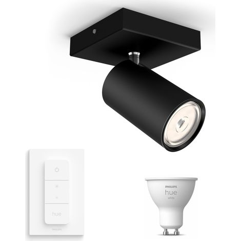 Philips Hue Kosipo Spot en saillie à 1 point lumineux GU10 (Noir) Lumière blanche chaude à froide - Comprend 1 Variateur de lumière - White Ambiance (1/5)