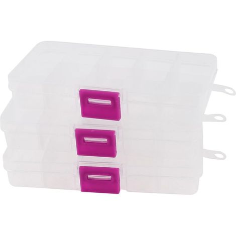 3 pièces 125 x 65 20 mm 10 kits composants électroniques à grille pour boîte rangement d'art (1/2)