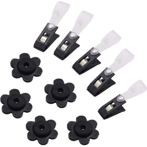 10 pieces of rubber strap and anti-ventilation clip adjustable for the garden band - Accessories for supporting the garden band (1/4)