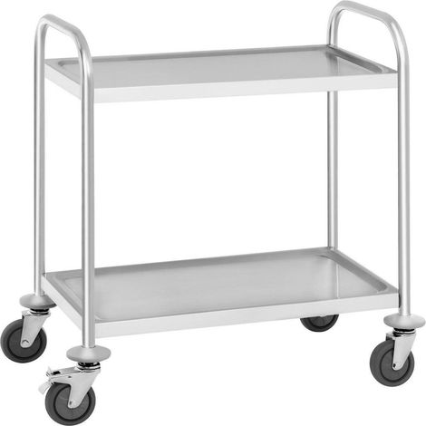 Carro de servicio - 2 estantes - hasta 150 kg acero inoxidable 140000931 (1/4)