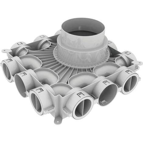 Vaillant Distribuidor de aire de baja altura para manguera de aire redonda 75/62 mm, 0020231945